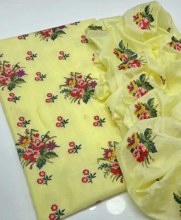Fancy Lining Soft Chiffon 2 PC Suit