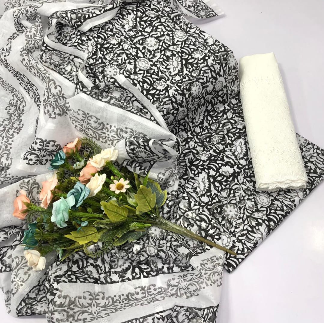 Lawn Cotton 3PC Unstitched Suit