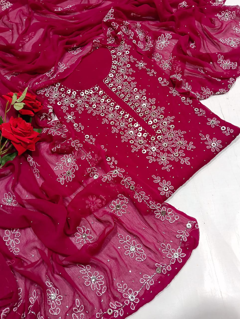 chicken kari Mukesh work collection 2pc.