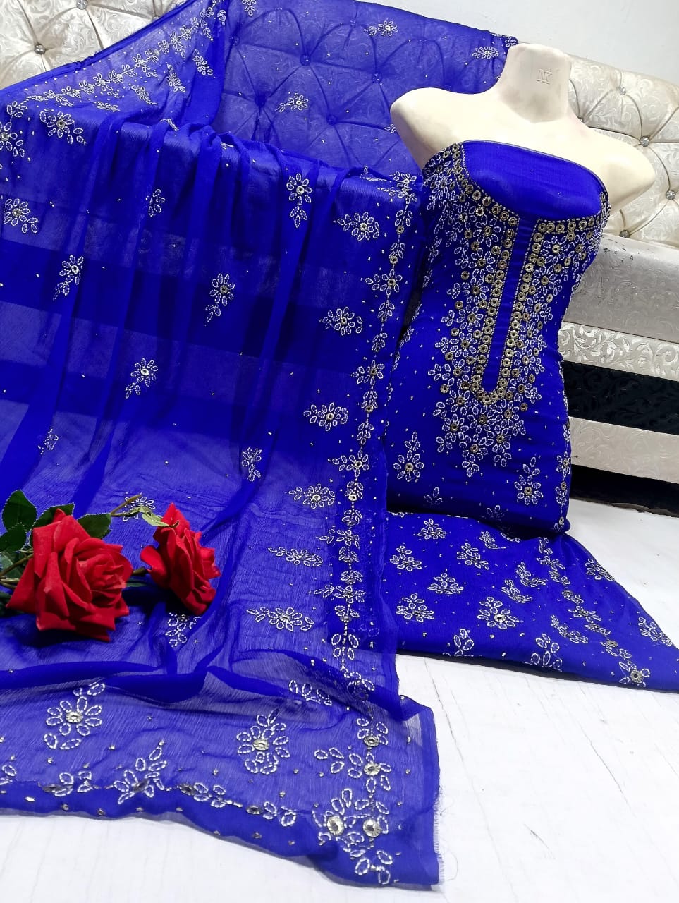 chicken kari Mukesh work collection 2pc.